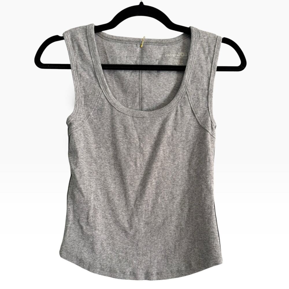 NWOT Natural Life Gray Ribbed Tank Top Size Small Cotton Blend